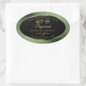 Groene zwarte Glitter-productlabels Ladybug-Logo Ovale Sticker (Tas)