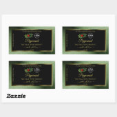 Groene zwarte Glitter-productlabels Ladybug-Logo Rechthoekige Sticker (Vel)