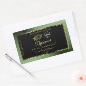 Groene zwarte Glitter-productlabels Ladybug-Logo Rechthoekige Sticker (Envelop)