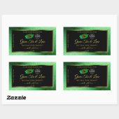 Groene zwarte Glitter-productlabels Ladybug-Logo Rechthoekige Sticker (Vel)