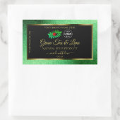 Groene zwarte Glitter-productlabels Ladybug-Logo Rechthoekige Sticker (Tas)