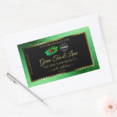 Groene zwarte Glitter-productlabels Ladybug-Logo Rechthoekige Sticker (Envelop)