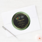 Groene zwarte Glitter-productlabels Ladybug-Logo Ronde Sticker (Envelop)