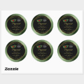 Groene zwarte Glitter-productlabels Ladybug-Logo Ronde Sticker (Vel)