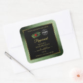 Groene zwarte Glitter-productlabels Ladybug-Logo Vierkante Sticker (Envelop)