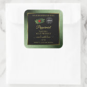 Groene zwarte Glitter-productlabels Ladybug-Logo Vierkante Sticker (Tas)