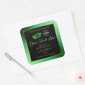 Groene zwarte Glitter-productlabels Ladybug-Logo Vierkante Sticker (Envelop)