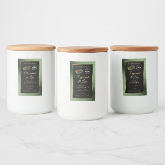 Groene zwarte Glitter-productlabels Ladybug-Logo Voedselcontainer Etiket (Flessen)