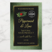 Groene zwarte Glitter-productlabels Ladybug-Logo Voedselcontainer Etiket (Enkel label)