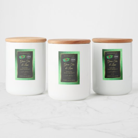 Groene zwarte Glitter-productlabels Ladybug-Logo Voedselcontainer Etiket (Flessen)