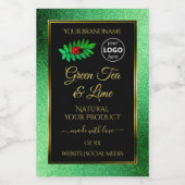 Groene zwarte Glitter-productlabels Ladybug-Logo Voedselcontainer Etiket (Enkel label)