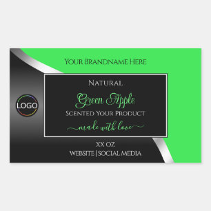 Groene Zwarte Golvende Zilveren Labels met Logo Pr