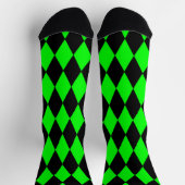 Groene Zwarte Harlekijn Diamanten Dambord Patroon Sokken (Top)