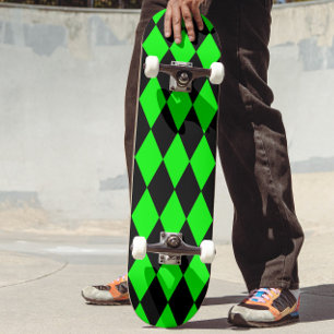 Groene Zwarte Harlekijn Diamanten Dambordpatroon O Persoonlijk Skateboard