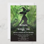 Groene zwarte heks heeft een meisje haar eerste ve kaart (Voorkant)