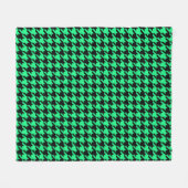 Groene Zwarte Houndstooth Schotse ruit  Fleece Deken (Voorkant (Horizontaal))
