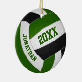 Groene zwarte jongens volleybal keramisch ornament (Rechts)