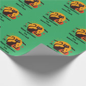 Groene  zwarte kat gepersonaliseerd Halloween Cadeaupapier (Hoek)