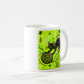 Groene Zwarte Kat Koffiemok (Voorkant rechts)
