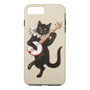  groene zwarte kat speelt een rode banjo 	iPhone 8/7 plus hoesje