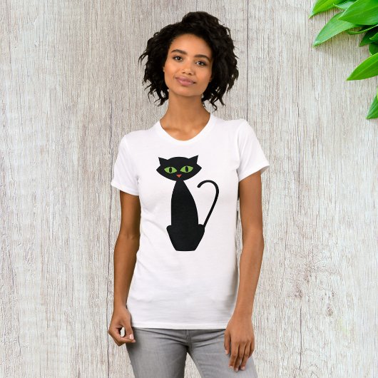 Groene zwarte kat T-shirt