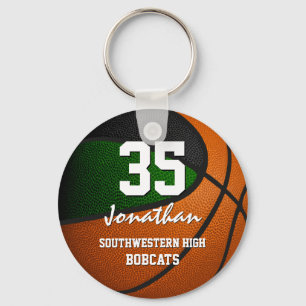 Groene zwarte kinder sportploeggeschenken basketba sleutelhanger
