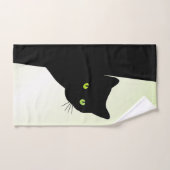 Groene zwarte kleurstofkat bad handdoek (Handdoek)