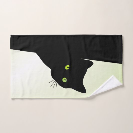 Groene zwarte kleurstofkat bad handdoek (Handdoek)