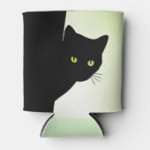 Groene zwarte kleurstofkat blikjeskoeler (Voorkant)