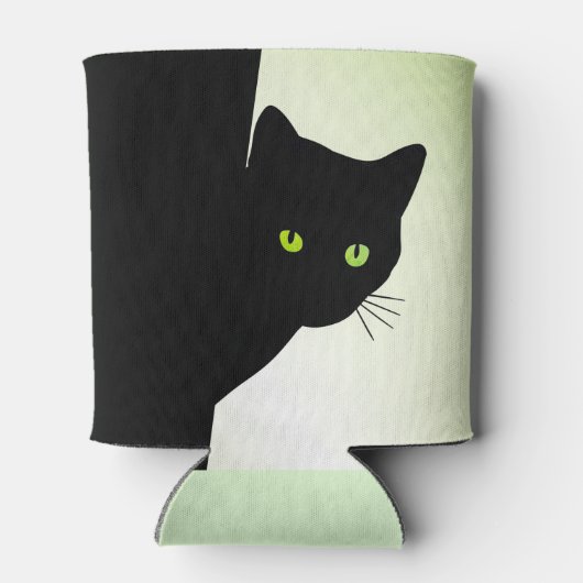 Groene zwarte kleurstofkat blikjeskoeler (Achterkant)