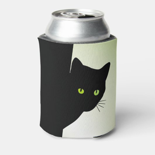 Groene zwarte kleurstofkat blikjeskoeler (Blikje Achterkant)