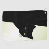Groene zwarte kleurstofkat golfhanddoek (Horizontaal)