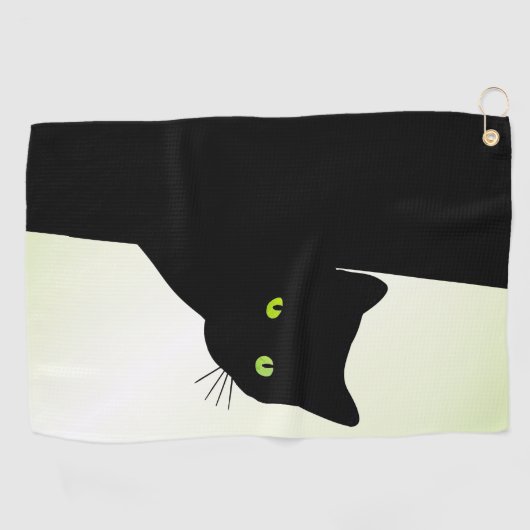 Groene zwarte kleurstofkat golfhanddoek (Horizontaal)