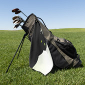 Groene zwarte kleurstofkat golfhanddoek (Groen)