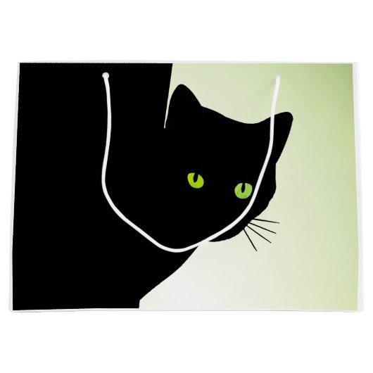 Groene zwarte kleurstofkat groot cadeauzakje (Voorkant)