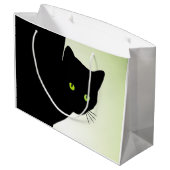 Groene zwarte kleurstofkat groot cadeauzakje (Achterkant Gekanteld)