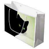 Groene zwarte kleurstofkat groot cadeauzakje (Voorkant Gekanteld)