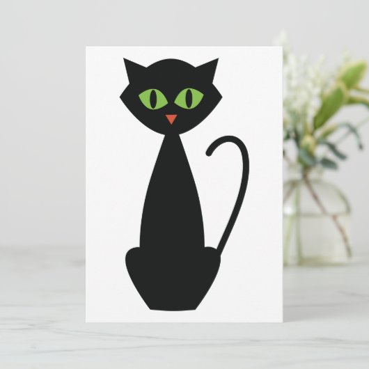 Groene zwarte kleurstofkat kaart (Staand voorkant)