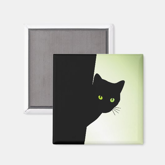 Groene zwarte kleurstofkat magneet (Voorkant / Achterkant)