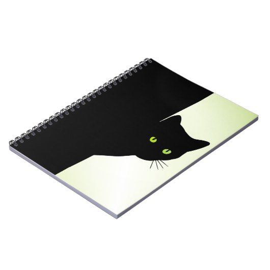 Groene zwarte kleurstofkat notitieboek (Linkerzijde)