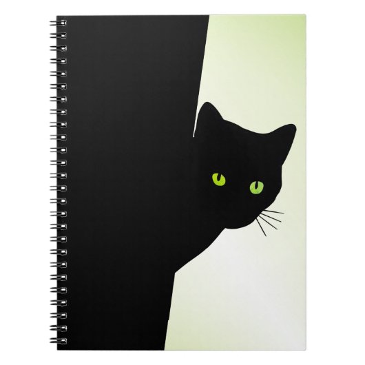 Groene zwarte kleurstofkat notitieboek (Voorkant)