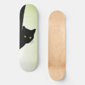 Groene zwarte kleurstofkat persoonlijk skateboard (Voorkant)