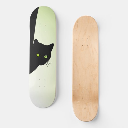Groene zwarte kleurstofkat persoonlijk skateboard (Voorkant)