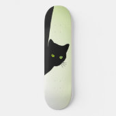 Groene zwarte kleurstofkat persoonlijk skateboard (Voorkant)