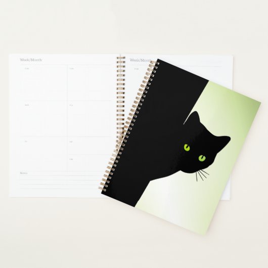 Groene zwarte kleurstofkat planner (Display)