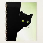 Groene zwarte kleurstofkat planner (Voorkant)