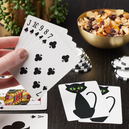 Groene zwarte kleurstofkat pokerkaarten (Insitu)