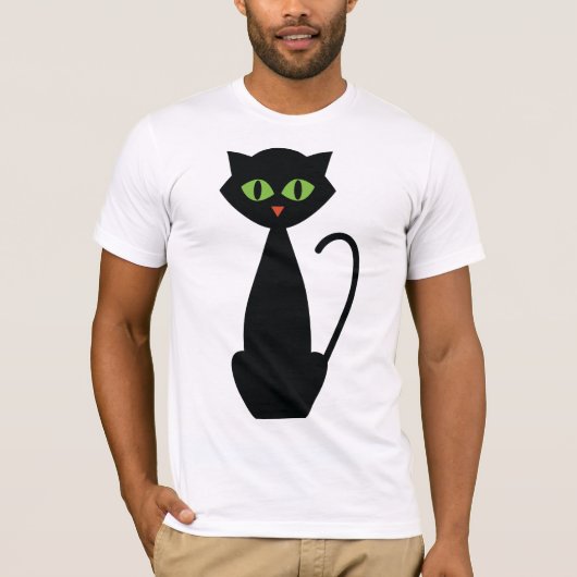 Groene zwarte kleurstofkat t-shirt (Voorkant)