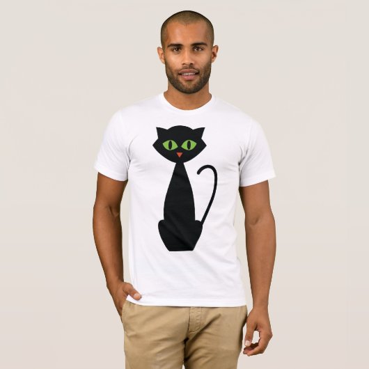 Groene zwarte kleurstofkat t-shirt (Voorkant volledig)