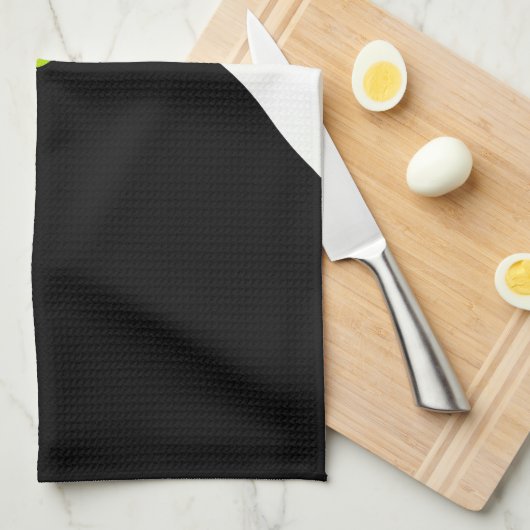 Groene zwarte kleurstofkat theedoek (Quarter Fold)